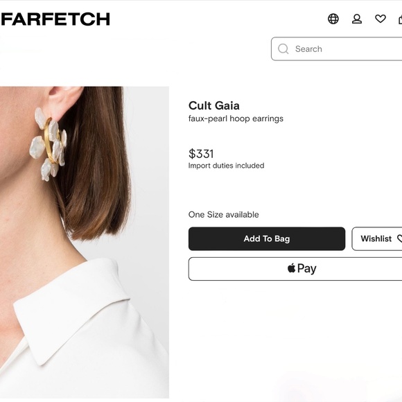 Cult Gaia Devora Keshi Freshwater Post Back Pearl Earrings - Picture 4 of 15